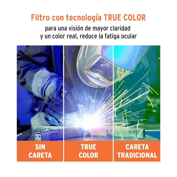 Careta electrónica para soldar, panel digital, 9 a 13, Expert - Mundo Tool 