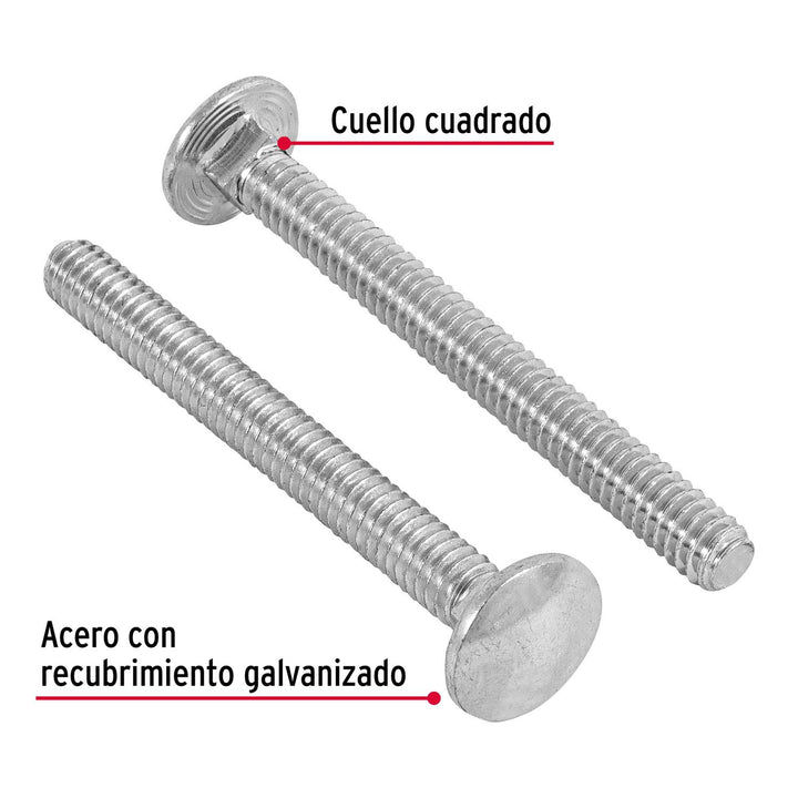 Tornillo Tipo Coche 1/4x2-1/2' 50pzs Fiero - Mundo Tool 