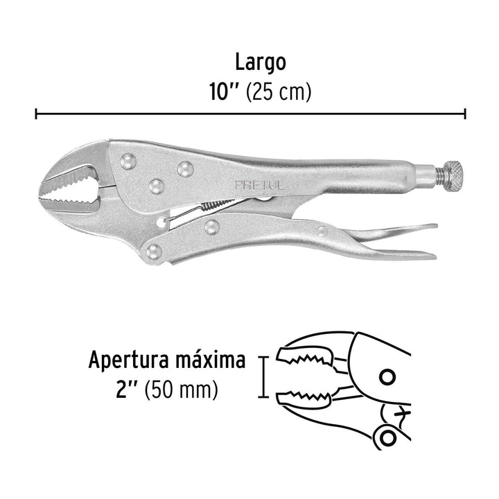 Pinza de presión 10" mordaza recta, a granel, Pretul - Mundo Tool 