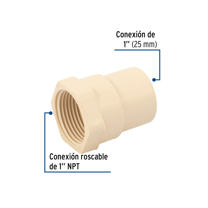 Conector Hembra De Cpvc 1' Foset - Mundo Tool 