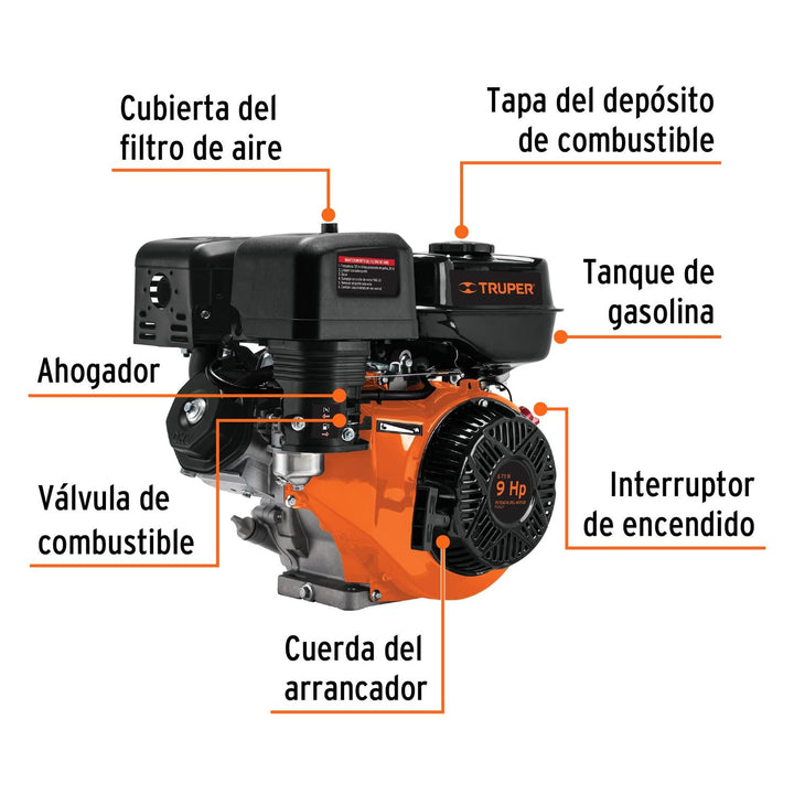 Motor a gasolina 9 HP, Truper - Mundo Tool 