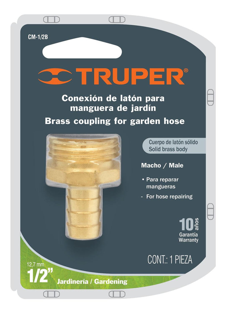Conector Sencillo 1/2' Macho De Latón Maquina Truper - Mundo Tool 