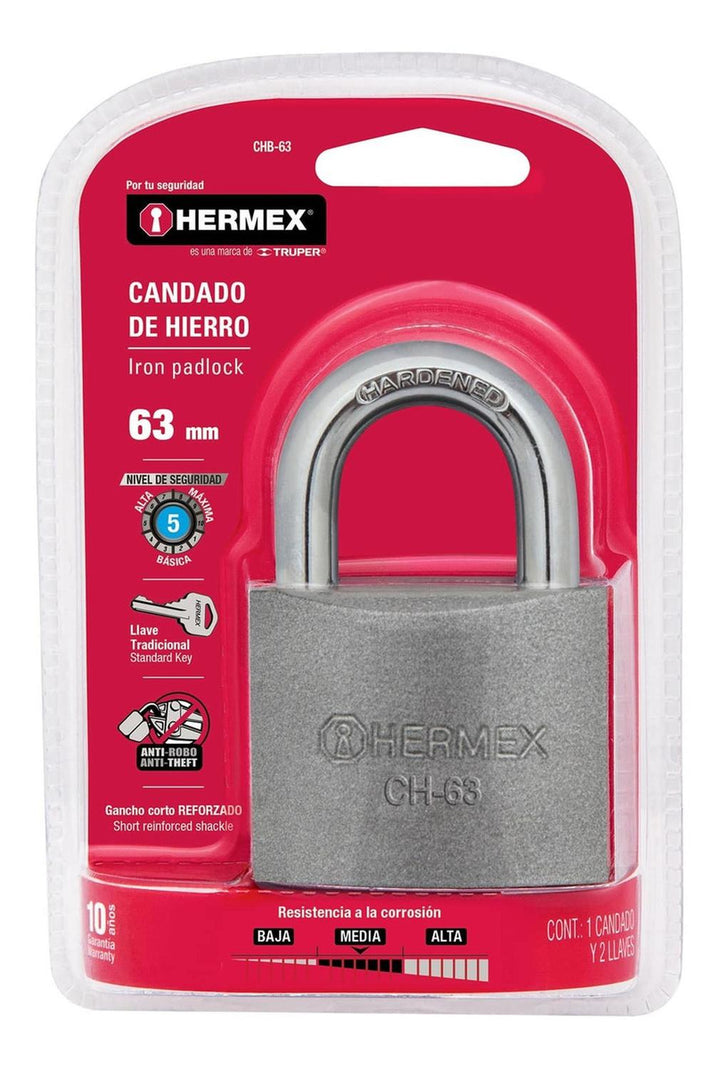 Candado De Hierro 63mm Hermex - Mundo Tool 