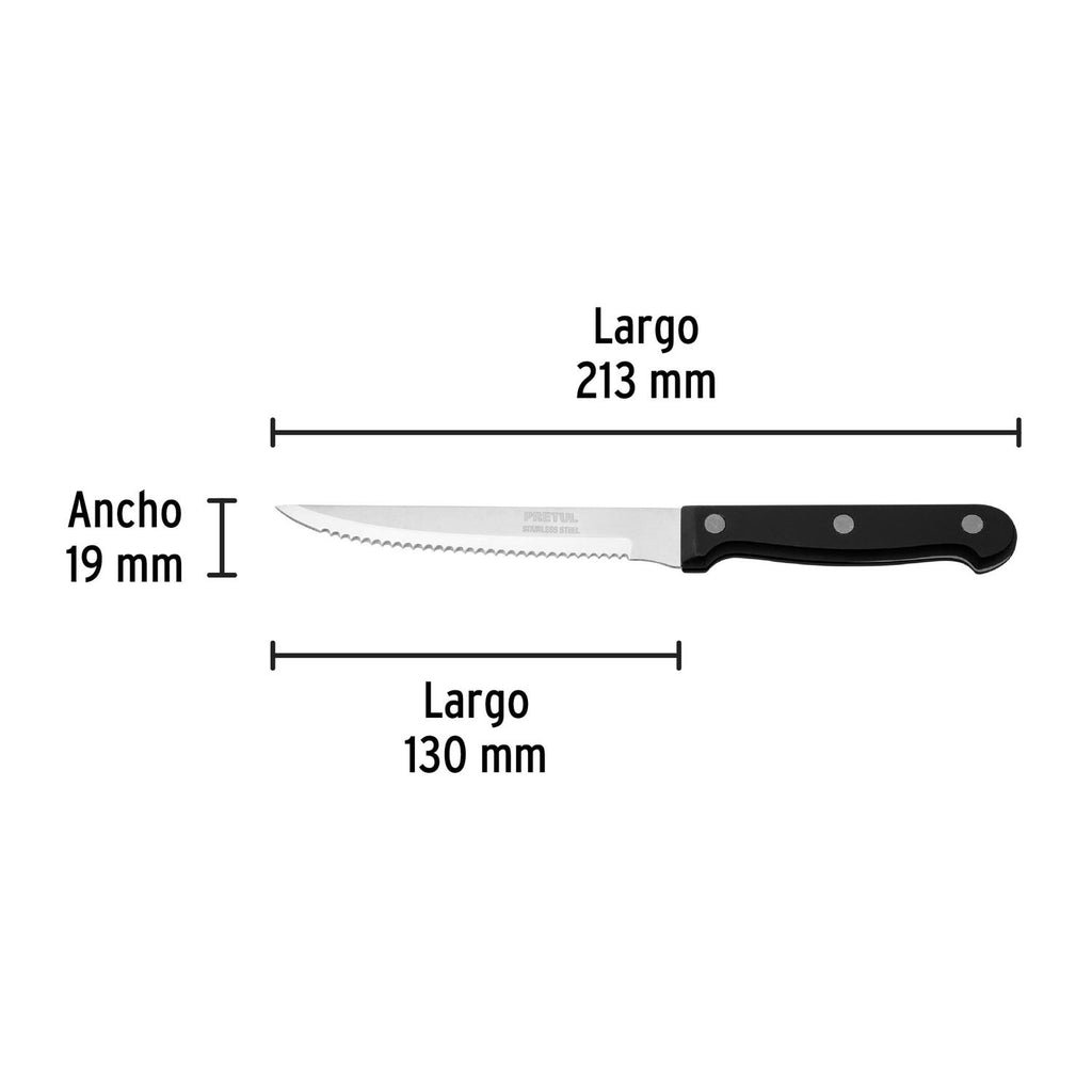 Cuchillo Para Asado Con Sierra Mango Plástico Pretul - Mundo Tool 
