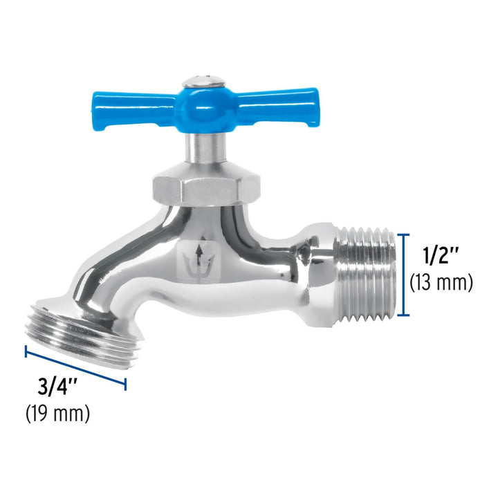 Llave para manguera, cromada, 130 gr, entrada 1/2', Foset Foset - Mundo Tool 