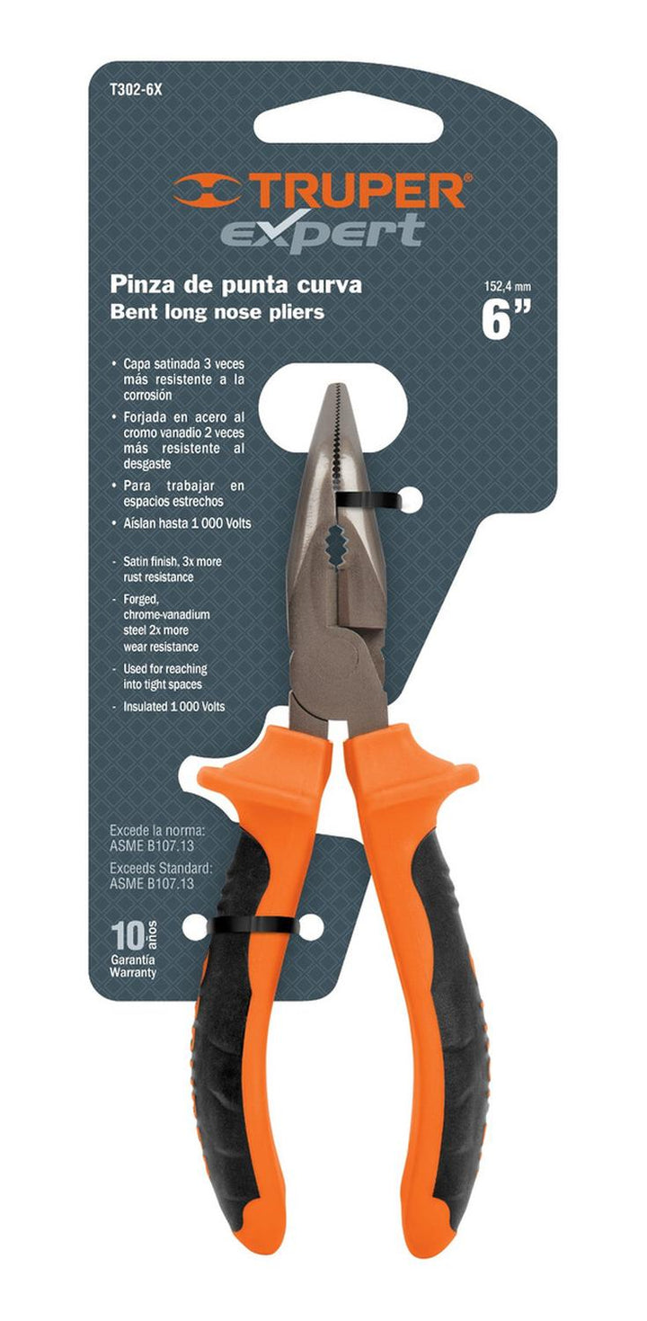 Pinza Punta Curva 6' Mango Comfort Grip Truper - Mundo Tool 