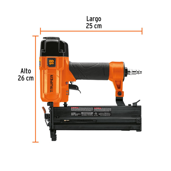 CLAVADORA Y ENGRAPADORA NEUMÁTICA PROFESIONAL CALIBRE 18 TRUPER - Mundo Tool 