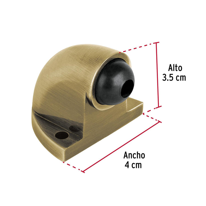 Tope tipo codo para puerta,latón antiguo, Hermex - Mundo Tool 