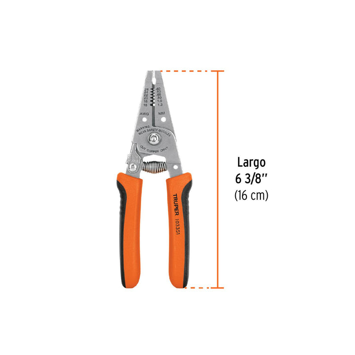 Pinza 6' pela cables, 20 a 10 AWG, TRUPER - Mundo Tool 