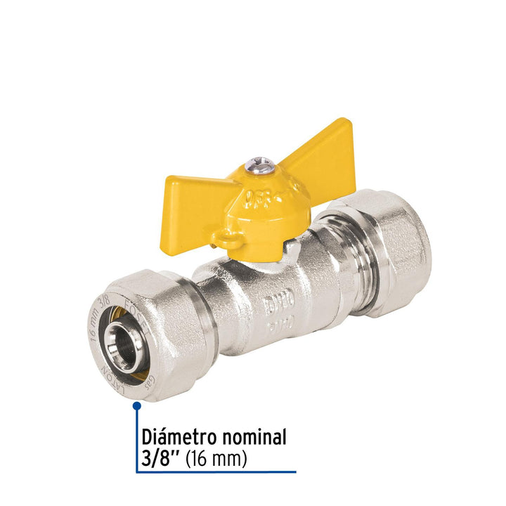 Válvula esfera para PE-AL-PE, 3/8', Foset - Mundo Tool 