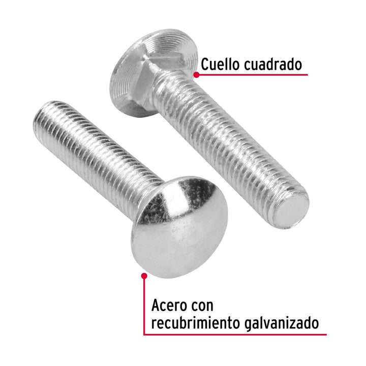 Tornillo tipo coche, 1/2 x 2-1/2', bolsa con 20 piezas Fiero - Mundo Tool 