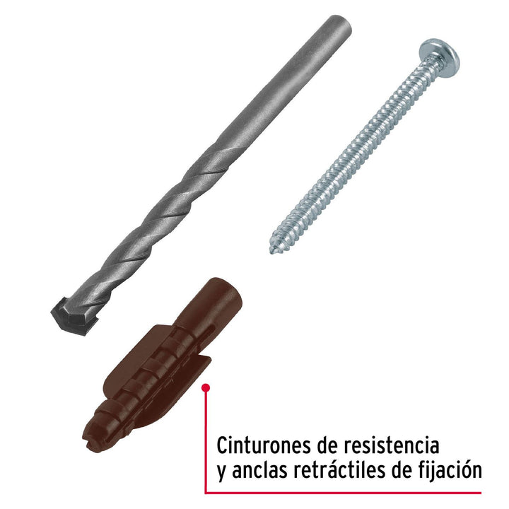 Kit de 20 taquetes 5/16'con pijas #10 y 1 broca 5/16', Fiero - Mundo Tool 