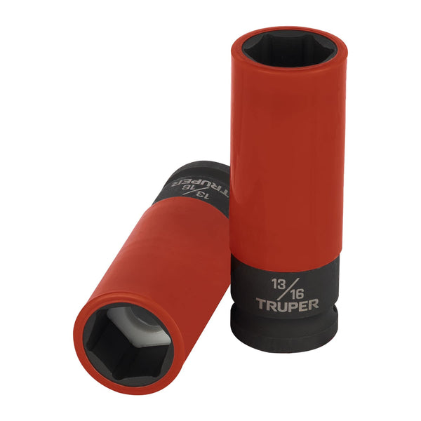 Truper D-7326-HLPD Dado Largo Impacto protección plástica 13/16″, 6 Puntas,Cuadro 1/2″ - Mundo Tool 