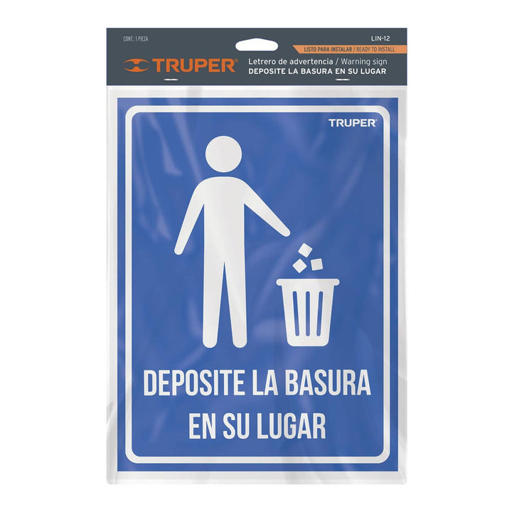 Letrero Deposite La Basura En Su Lugar Truper - Mundo Tool 