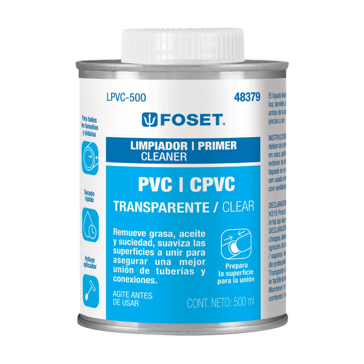 Limpiador para PVC y CPVC en lata, 500ml, Foset - Mundo Tool 