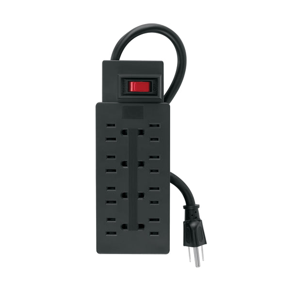Multicontacto de uso rudo con 8 entradas, negro, VOLTECK - Mundo Tool 