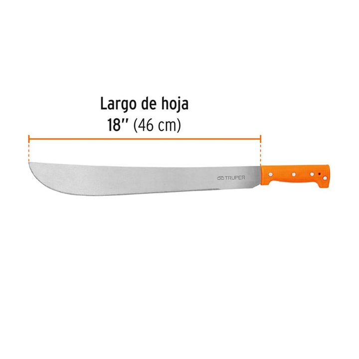 Machete Estándar 18' Cacha Naranja Truper - Mundo Tool 