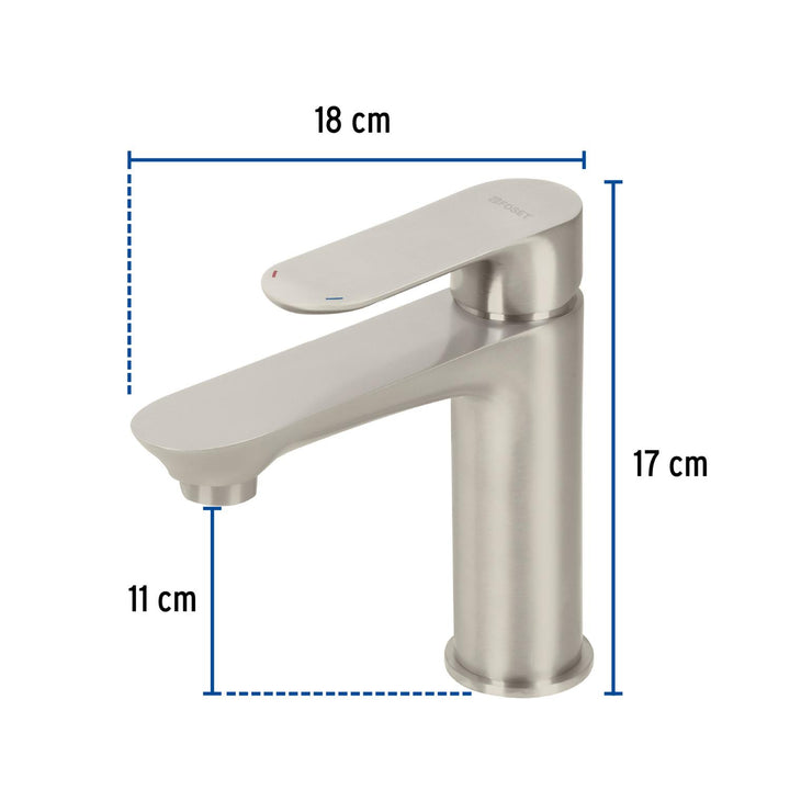 Monomando satín cuello corto para lavabo, Foset - Mundo Tool 