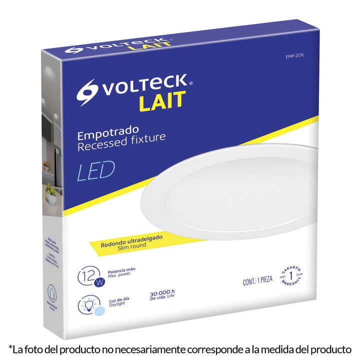 Luminario Led Slim De Empotrar Redondo 6500k 18w - Mundo Tool 