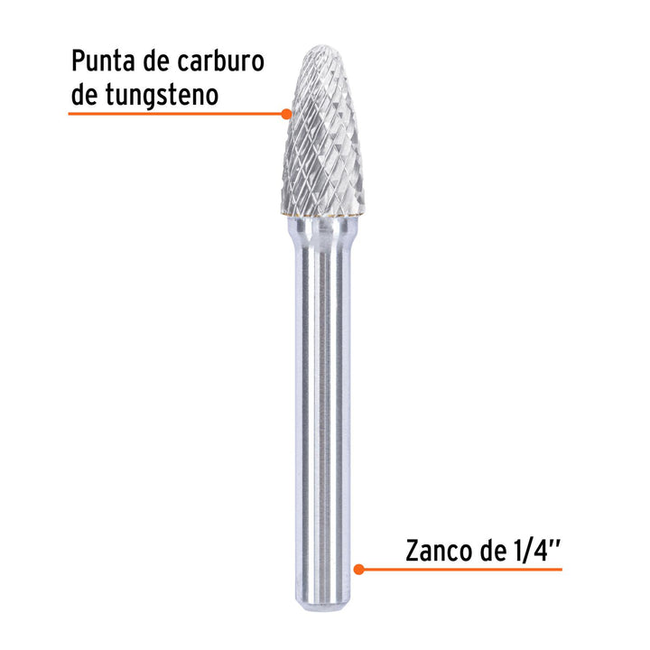Lima rotativa árbol punta redonda 3/8, SF-3, TRUPER - Mundo Tool 