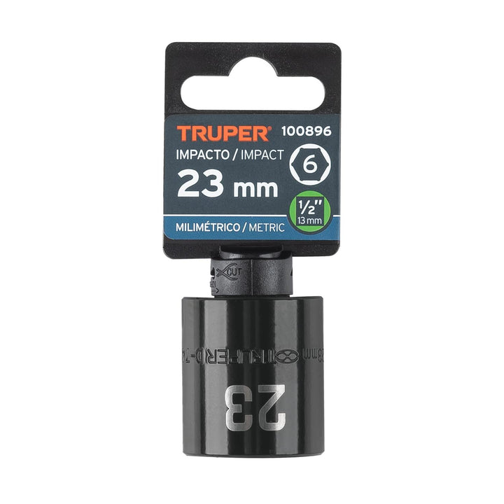 Dado de impacto de 23 mm, 6 puntas, cuadro 1/2", Truper - Mundo Tool 