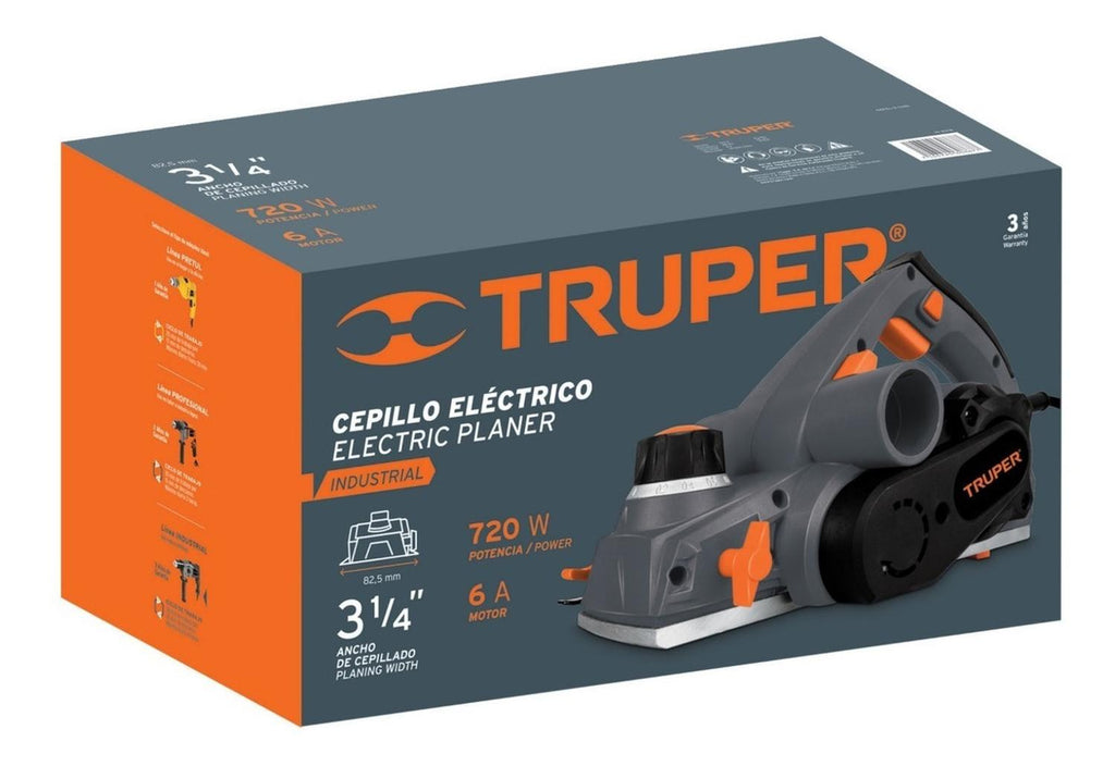 Cepillo Eléctrico 3-1/4' Industrial 720 W Truper - Mundo Tool 