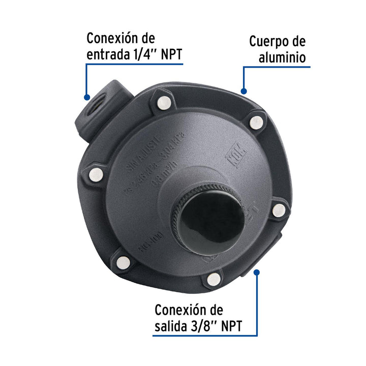 Regulador de gas 1 vía, baja presión, Foset - Mundo Tool 