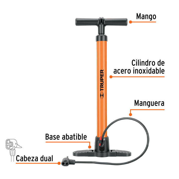 Bomba manual para inflar, 100 PSI - Mundo Tool 