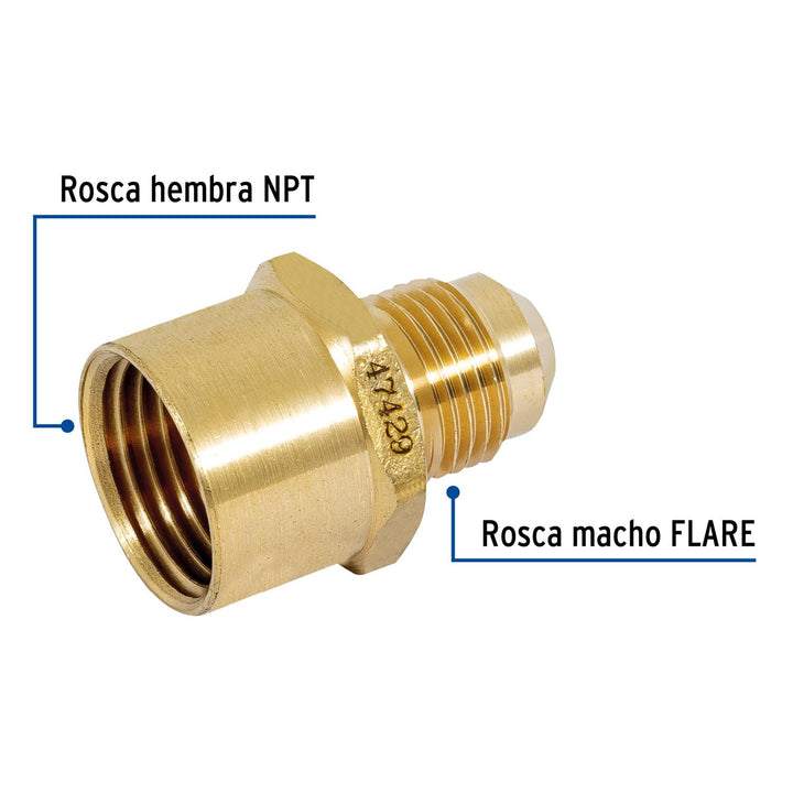 Niple Campana De Latón 3/8' X 1/2' Foset - Mundo Tool 