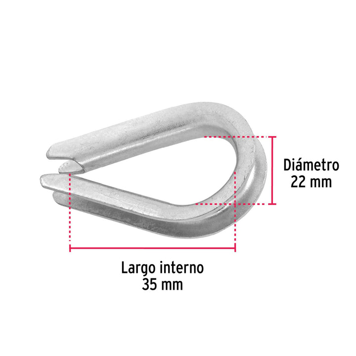 Guardacabo galvanizado 3/16' Fiero - Mundo Tool 