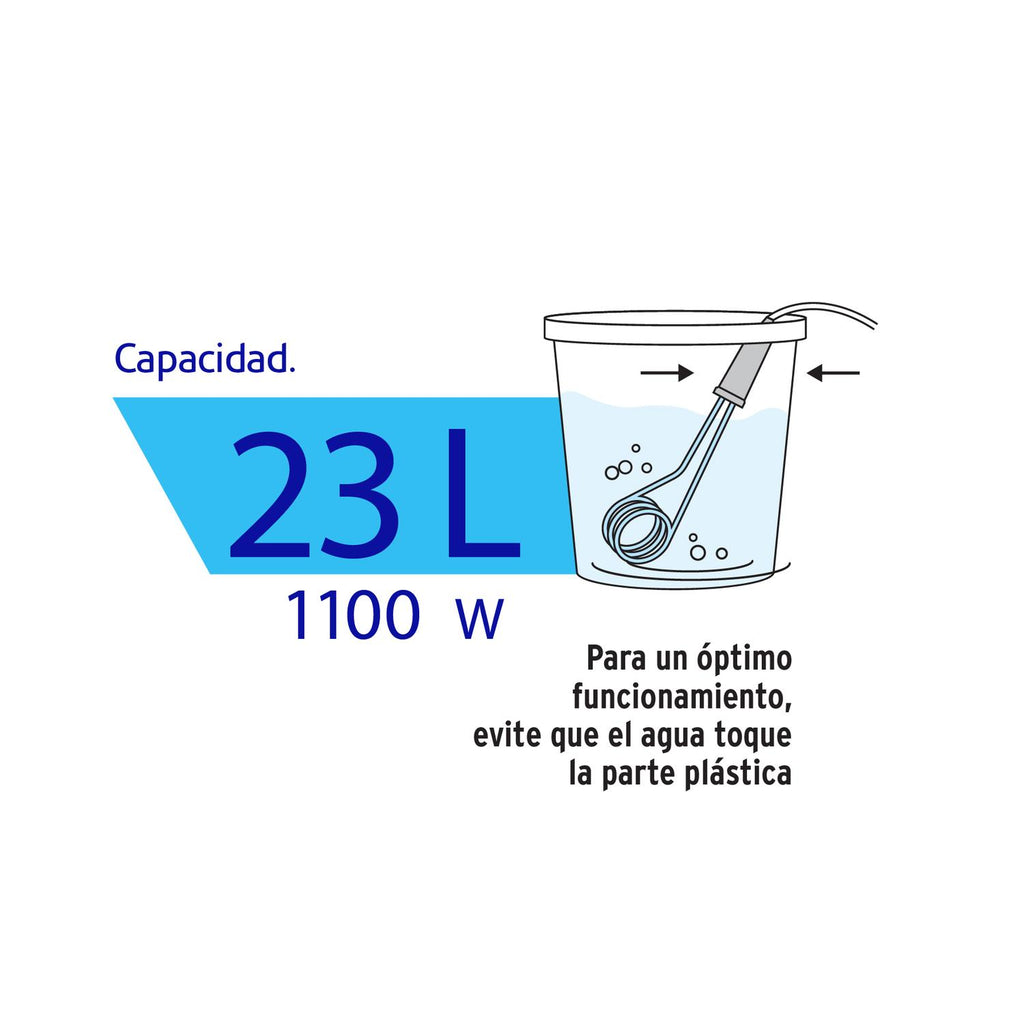 Calentador de inmersión p/agua #6 de 23 L, 1100 W, Volteck - Mundo Tool 