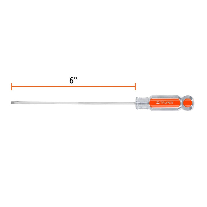 Desarmador cabinet 1/8x6" mango de acetato Truper - Mundo Tool 