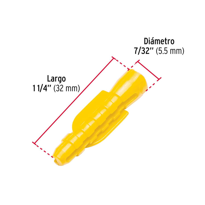 Bolsa con 20 taquetes de plástico 7/32', Fiero - Mundo Tool 