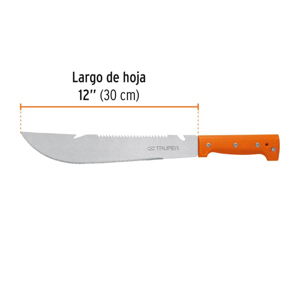 Machete Tipo Rambo 12' Cacha Naranja Truper - Mundo Tool 