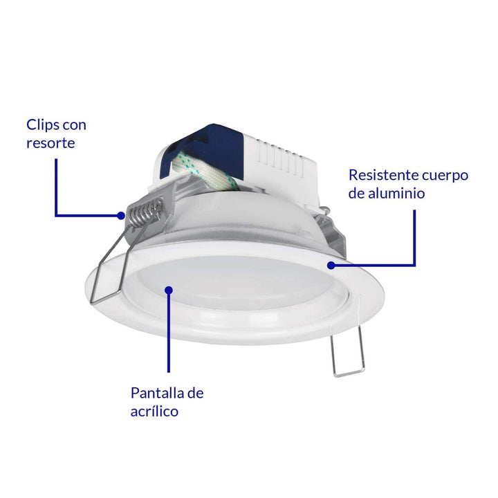 Luminario Empotrado Redondo 5w 6500k Led Volteck - Mundo Tool 