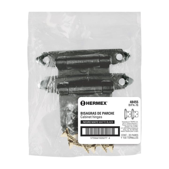 Bolsa con 2 bisagras parche de 7cm, negro, Hermex - Mundo Tool 