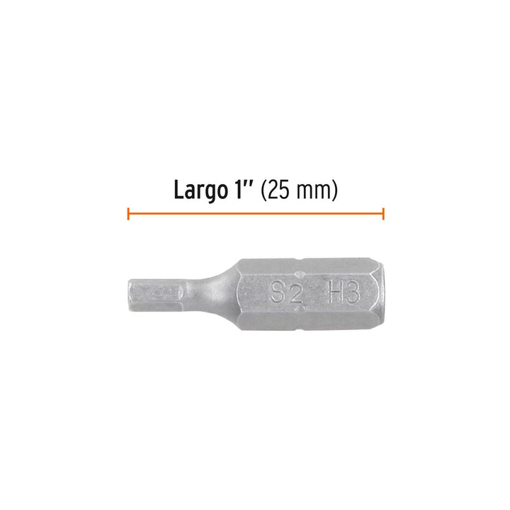 Puntas para desarmador hexagonales 3 mm, 1', 5 piezas Truper - Mundo Tool 