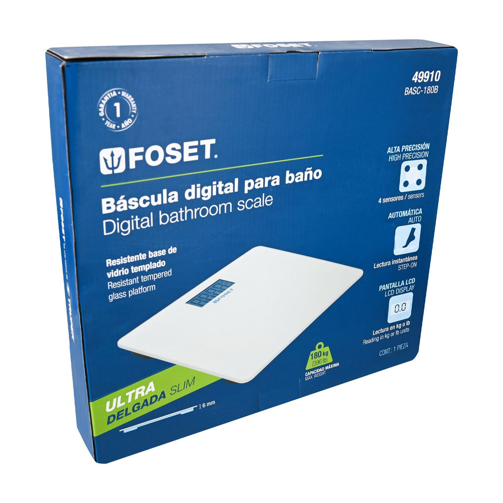 Báscula digital para baño, hasta 180 kg, Foset - Mundo Tool 