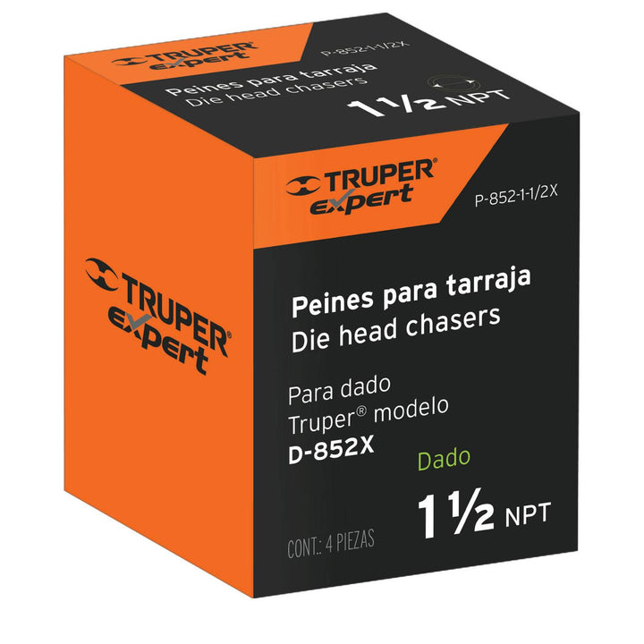 Juego de peines para tarrajas, 1-1/2', 4 pzas, Truper Expert Expert - Mundo Tool 