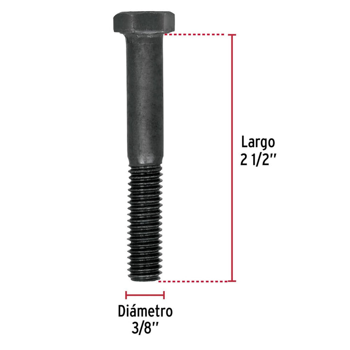 Tornillo Grado 5, 3/8 x 2-1/2', bolsa con 50 piezas Fiero - Mundo Tool 