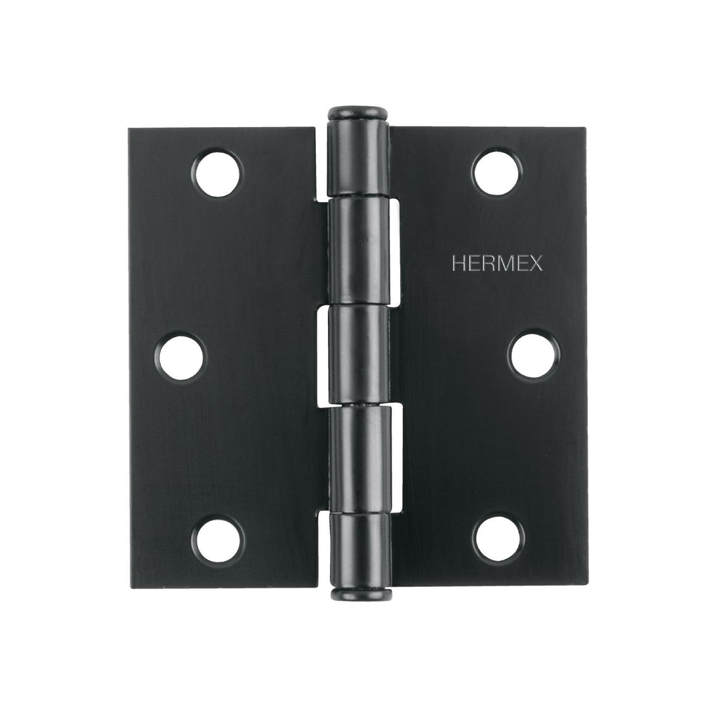 Bisagra cuadrada 2 1/2' acero negro, cabeza plana, Hermex. 10 piezas - Mundo Tool 