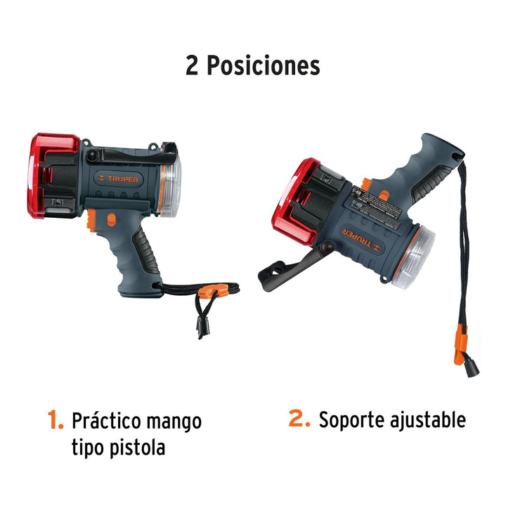 Lámpara de LED 2000 lm recargable alta potencia, Truper - Mundo Tool 