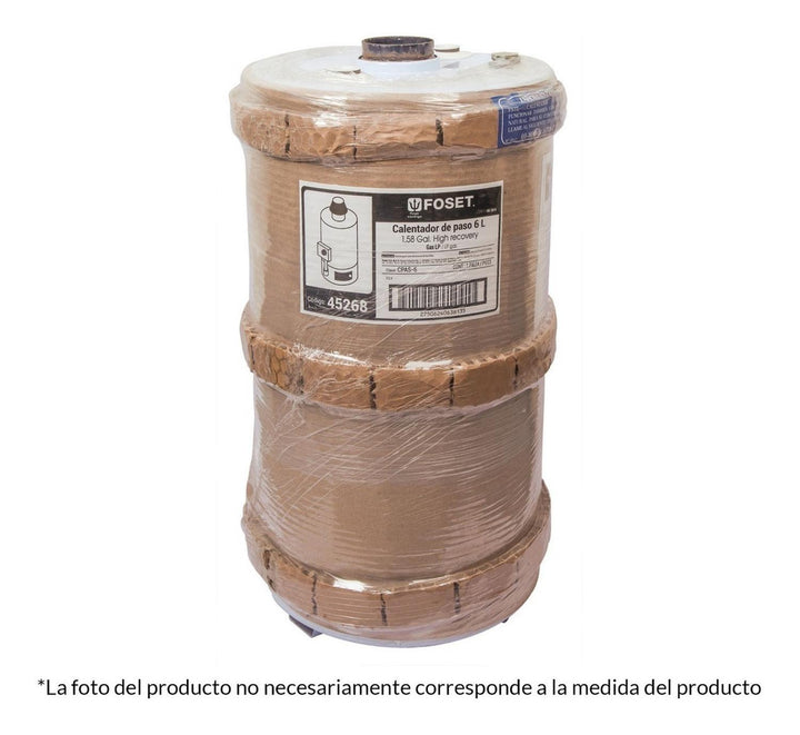 Calentador De Paso, 6l, Gas Natural, 1 Servicio Foset - Mundo Tool 