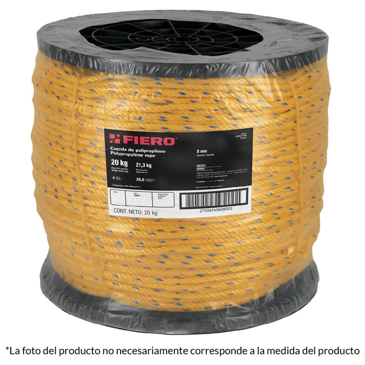 Cuerda de polipropileno de 13 mm Fiero, 30 kg - Mundo Tool 