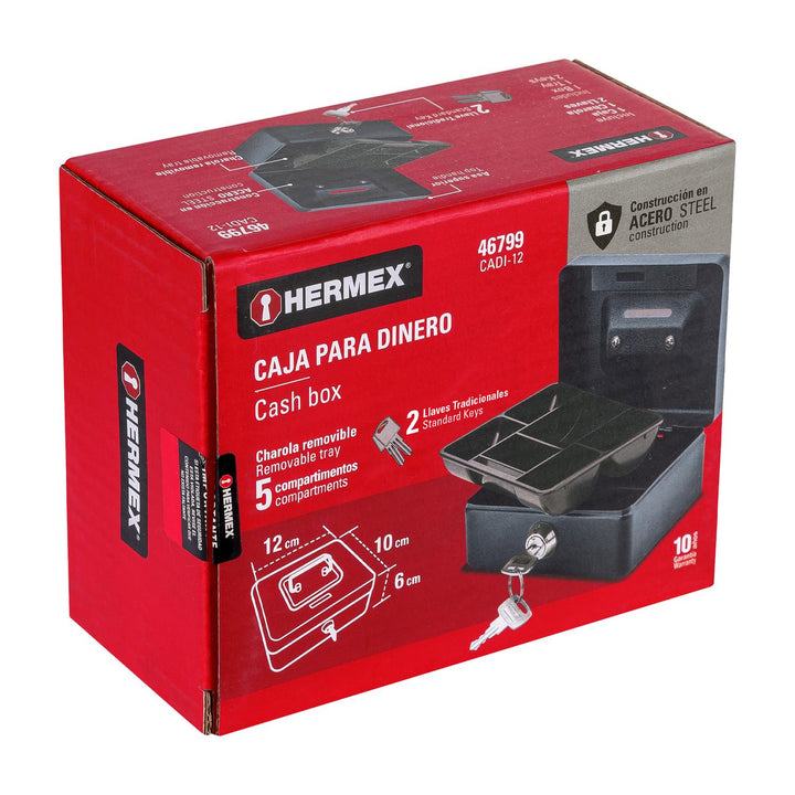 Caja para dinero, 12 cm, Hermex - Mundo Tool 