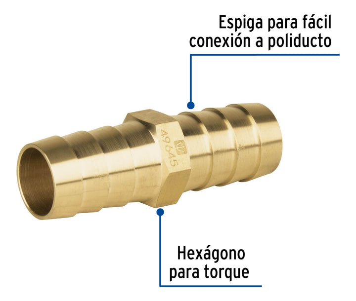 Cople Inserción De Latón Para Poliducto Negro, 3/4 - Mundo Tool 