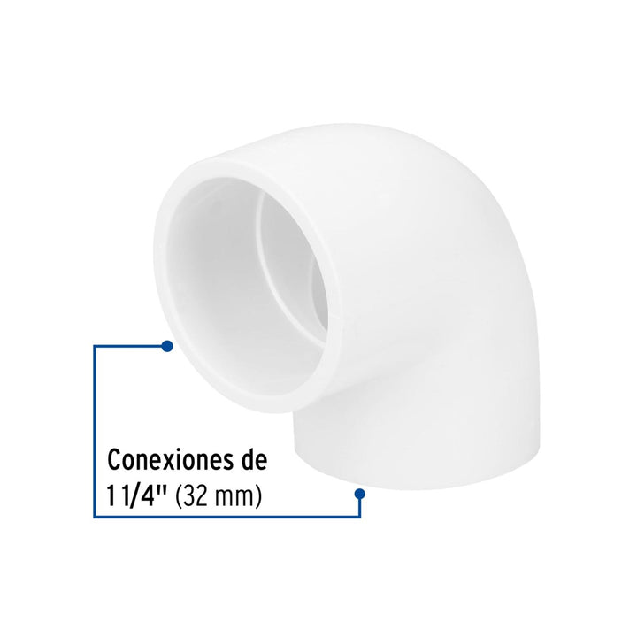 Codo 90° de PVC, 1-1/4' Foset - Mundo Tool 