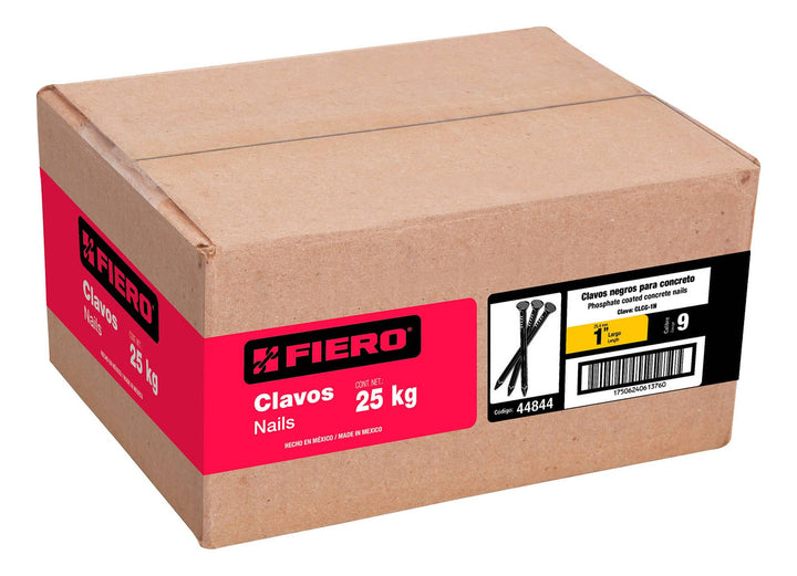 Clavo Para Concreto A Granel 1  Negro Caja De 25kg Fiero - Mundo Tool 