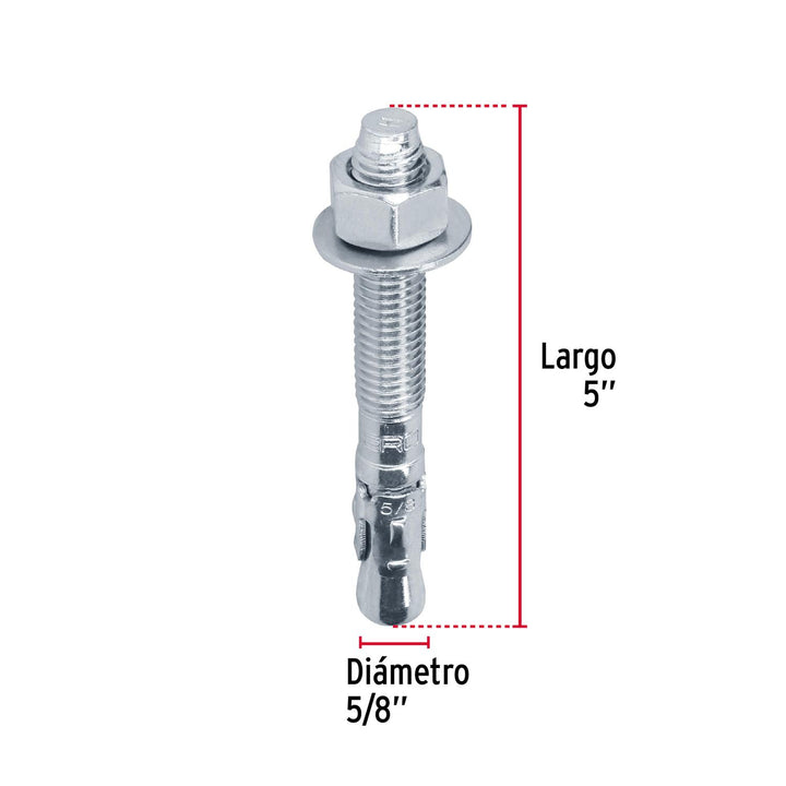 Bolsa con 2 taquetes arpón 5/8' x 5', Fiero - Mundo Tool 