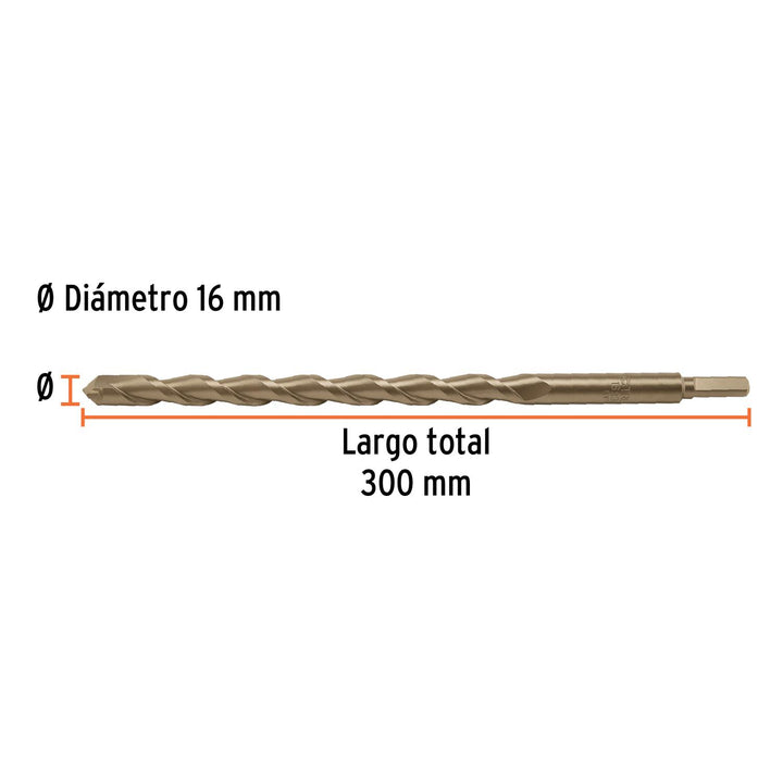 Broca para concreto 16 x 300 mm, Truper - Mundo Tool 